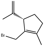 Cyclopentene, 2-(bromomethyl)-1-methyl-3-(1-methylethenyl)-, (3S)- Structure