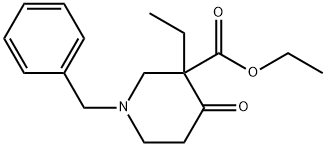 3-Piperidinecarboxylic acid, 3-ethyl-4-oxo-1-(phenylmethyl)-, ethyl ester Structure