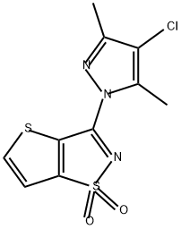 3-(4-氯-3,5-二甲基吡唑-1-基)噻吩并[2,3-D][1,2]噻唑 1,1-二氧化物 结构式