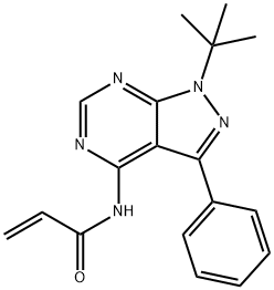 2-Propenamide, N-[1-(1,1-dimethylethyl)-3-phenyl-1H-pyrazolo[3,4-d]pyrimidin-4-yl]- Struktur