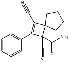 Spiro[3.4]oct-2-ene-1-carboxamide, 1,3-dicyano-2-phenyl- Structure