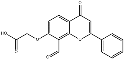 2-((8-Formyl-4-oxo-2-phenyl-4H-chromen-7-yl)oxy)acetic acid Struktur