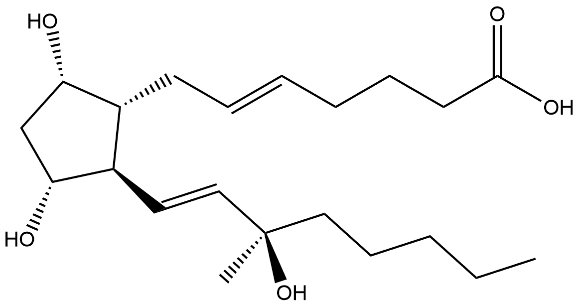 Prosta-5,13-dien-1-oic acid, 9,11,15-trihydroxy-15-methyl-, (5E,9α,11α,13E,15R)- (9CI) 化学構造式