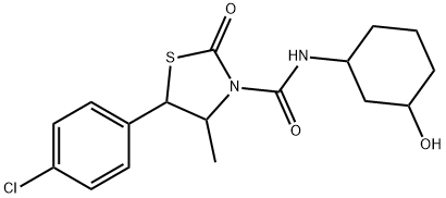 3-Thiazolidinecarboxamide, 5-(4-chlorophenyl)-N-(3-hydroxycyclohexyl)-4-methyl-2-oxo- 化学構造式