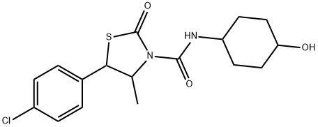 3-Thiazolidinecarboxamide, 5-(4-chlorophenyl)-N-(4-hydroxycyclohexyl)-4-methyl-2-oxo-,113851-59-5,结构式