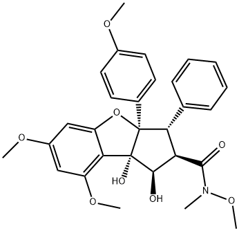 1139253-73-8 1H-Cyclopenta[b]benzofuran-2-carboxamide, 2,3,3a,8b-tetrahydro-1,8b-dihydroxy-N,6,8-trimethoxy-3a-(4-methoxyphenyl)-N-methyl-3-phenyl-, (1R,2R,3S,3aR,8bS)-