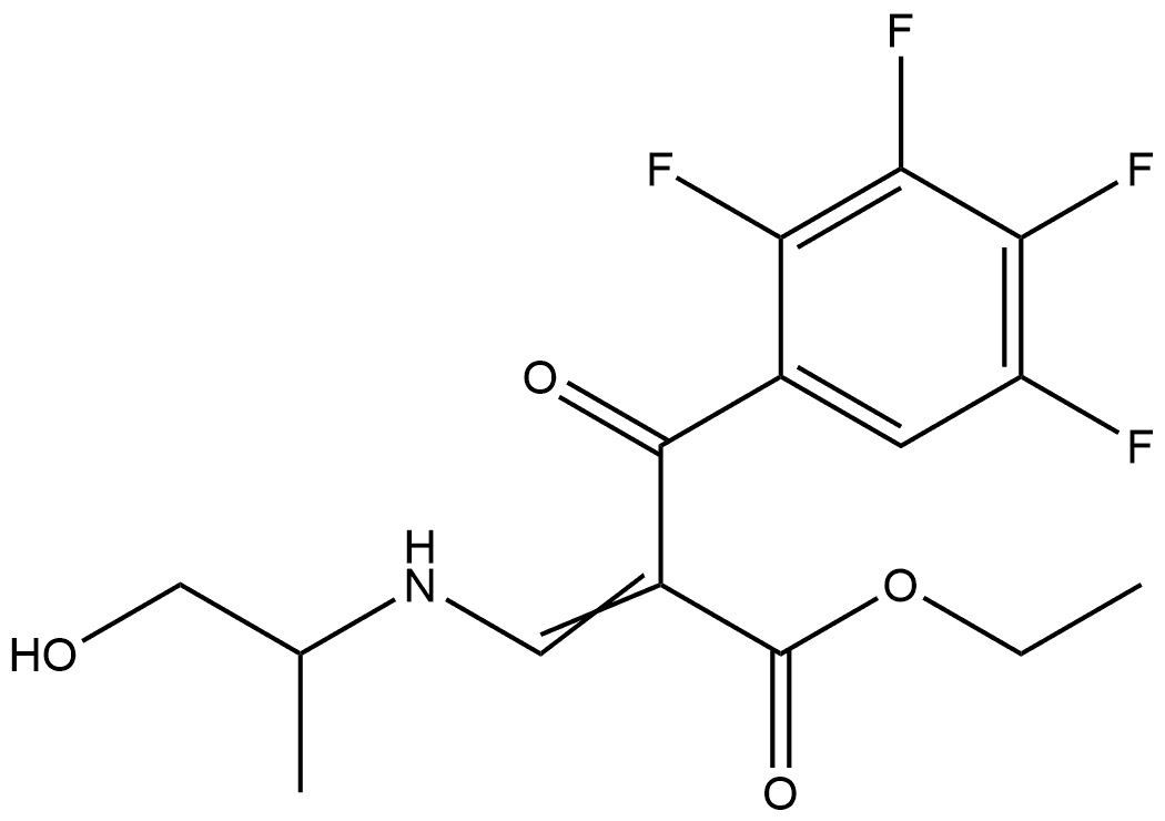 Ethyl 3-[(1-hydroxyprop-2-yl)amino]-2-(2,3,4,5-tetrafluorobenzoyl)acrylate Structure