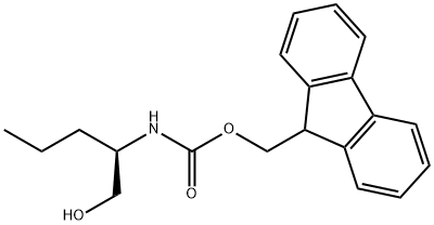 (9H-芴-9-基)甲基(R)-(1-羟基戊-2-基)氨基甲酸酯 结构式