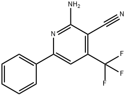 3-Pyridinecarbonitrile, 2-amino-6-phenyl-4-(trifluoromethyl)- Structure