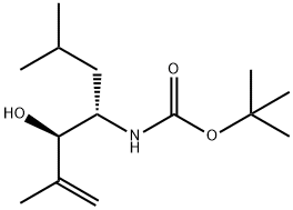 Carbamic acid, N-[(1S,2R)-2-hydroxy-3-methyl-1-(2-methylpropyl)-3-buten-1-yl]-, 1,1-dimethylethyl ester 化学構造式