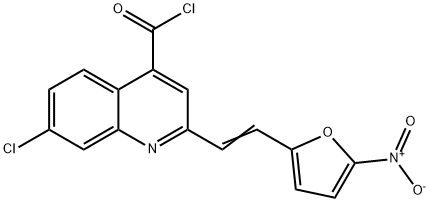 7-Chloro-2-(2-(5-nitrofuran-2-yl)vinyl)quinoline-4-carbonyl chloride Struktur