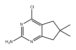 5H-Cyclopentapyrimidin-2-amine, 4-chloro-6,7-dihydro-6,6-dimethyl- 化学構造式