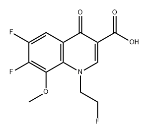 3-Quinolinecarboxylic acid, 6,7-difluoro-1-(2-fluoroethyl)-1,4-dihydro-8-methoxy-4-oxo- Structure