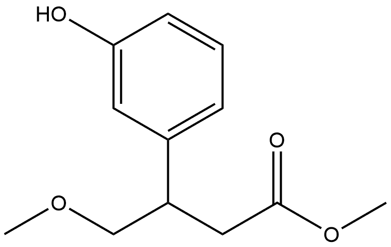 Benzenepropanoic acid, 3-hydroxy-β-(methoxymethyl)-, methyl ester 化学構造式