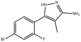 3-(4-溴-2-氟苯基)-4-甲基-1H-吡唑-5-胺 结构式