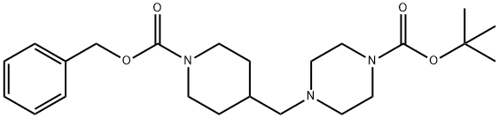 1-Piperazinecarboxylic acid, 4-[[1-[(phenylmethoxy)carbonyl]-4-piperidinyl]methyl]-, 1,1-dimethylethyl ester|4-((1-(苄氧基)羰基)哌啶-4-基)甲基)哌嗪-1-甲酸叔丁酯