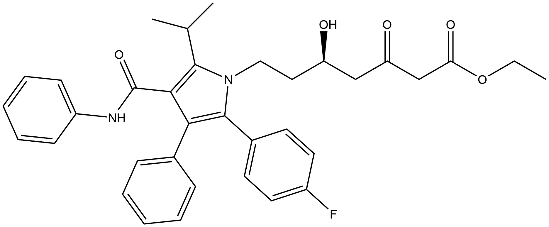 1H-Pyrrole-1-heptanoic acid, 2-(4-fluorophenyl)-δ-hydroxy-5-(1-methylethyl)-β-oxo-3-phenyl-4-[(phenylamino)carbonyl]-, ethyl ester, (δR)-