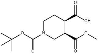 顺式-1-(叔丁氧基羰基)-3-(甲氧基羰基)哌啶-4-羧酸,114704-16-4,结构式