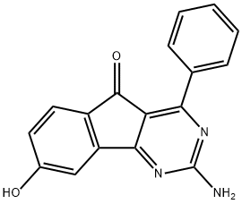2-Amino-8-hydroxy-4-phenyl-5H-indeno[1,2-d]pyrimidin-5-one 化学構造式