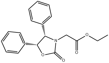 3-Oxazolidineacetic acid, 2-oxo-4,5-diphenyl-, ethyl ester, (4S,5R)- 化学構造式