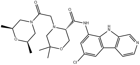 1147862-78-9 3-Morpholinecarboxamide, N-(6-chloro-9H-pyrido[3,4-b]indol-8-yl)-4-[2-[(2R,6S)-2,6-dimethyl-4-morpholinyl]-2-oxoethyl]-6,6-dimethyl-, (3S)-