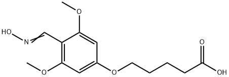 Pentanoic acid, 5-[4-[(hydroxyimino)methyl]-3,5-dimethoxyphenoxy]- Struktur