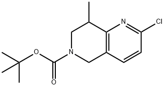 1,6-Naphthyridine-6(5H)-carboxylic acid, 2-chloro-7,8-dihydro-8-methyl-, 1,1-dimethylethyl ester Struktur