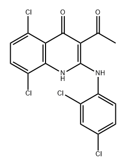 4(1H)-Quinolinone, 3-acetyl-5,8-dichloro-2-[(2,4-dichlorophenyl)amino]- Struktur