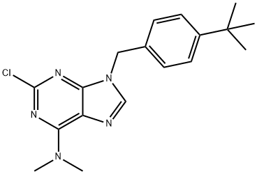 9-(4-(tert-Butyl)benzyl)-2-chloro-N,N-dimethyl-9H-purin-6-amine Struktur