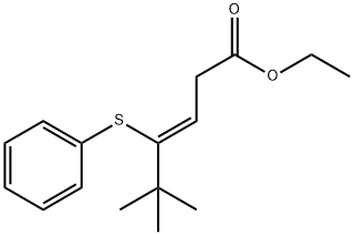 3-Hexenoic acid, 5,5-dimethyl-4-(phenylthio)-, ethyl ester, (Z)- (9CI)