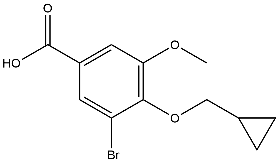 3-Bromo-4-(cyclopropylmethoxy)-5-methoxybenzoic acid Structure