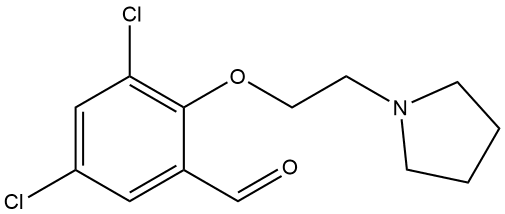 3,5-Dichloro-2-[2-(1-pyrrolidinyl)ethoxy]benzaldehyde Structure