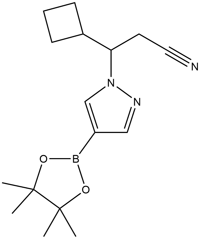 3-Cyclobutyl-3-(4-(4,4,5,5-tetramethyl-1,3,2-dioxaborolan-2-yl)-1H-pyrazol-1-yl)propanenitrile Structure