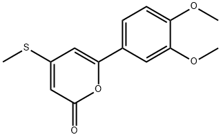 2H-Pyran-2-one, 6-(3,4-dimethoxyphenyl)-4-(methylthio)- Structure