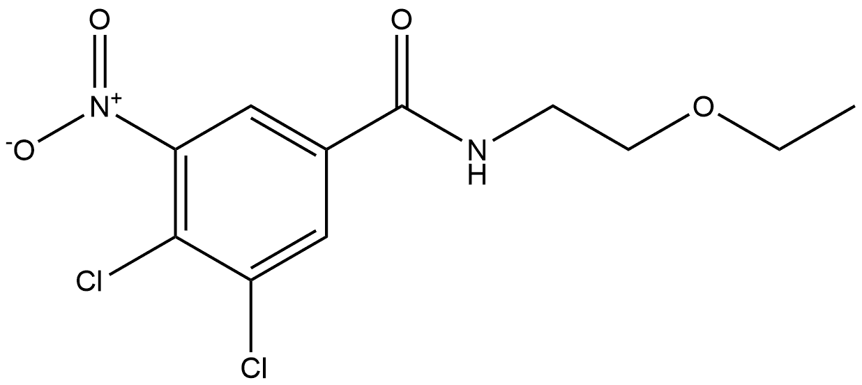 3,4-dichloro-N-(2-ethoxyethyl)-5-nitrobenzamide 化学構造式