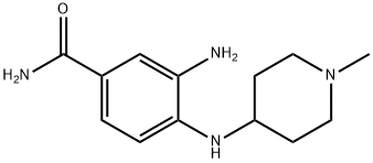 3-amino-4-[(1-methylpiperidin-4-yl)amino]benzamide Struktur