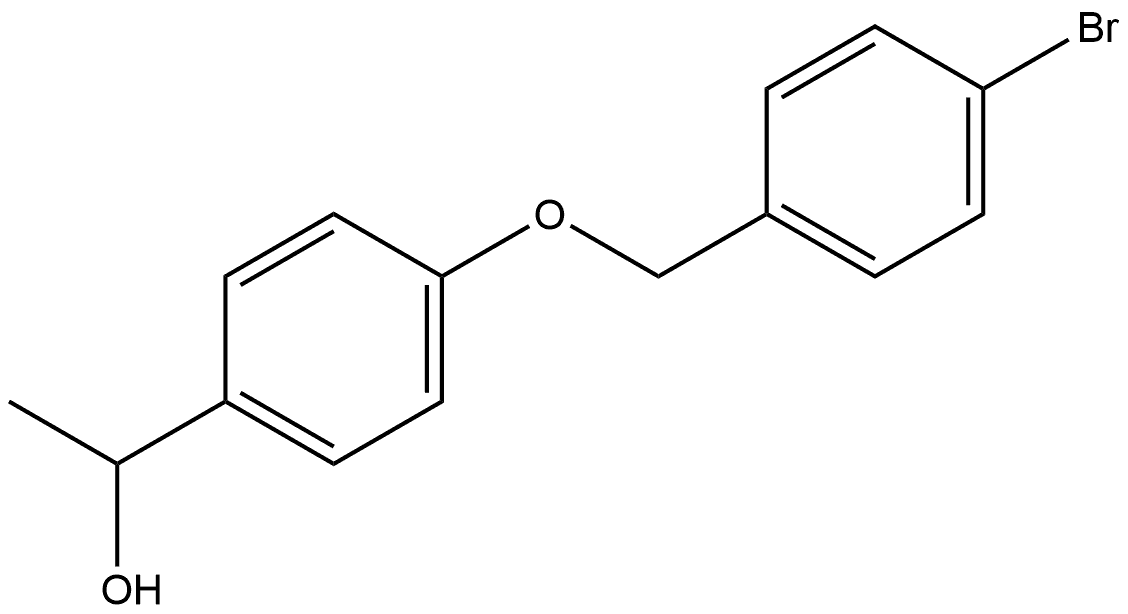 1-{4-[(4-bromophenyl)methoxy]phenyl}ethan-1-ol Struktur