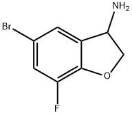 5-Bromo-7-fluoro-2,3-dihydro-1-benzofuran-3-amine Struktur