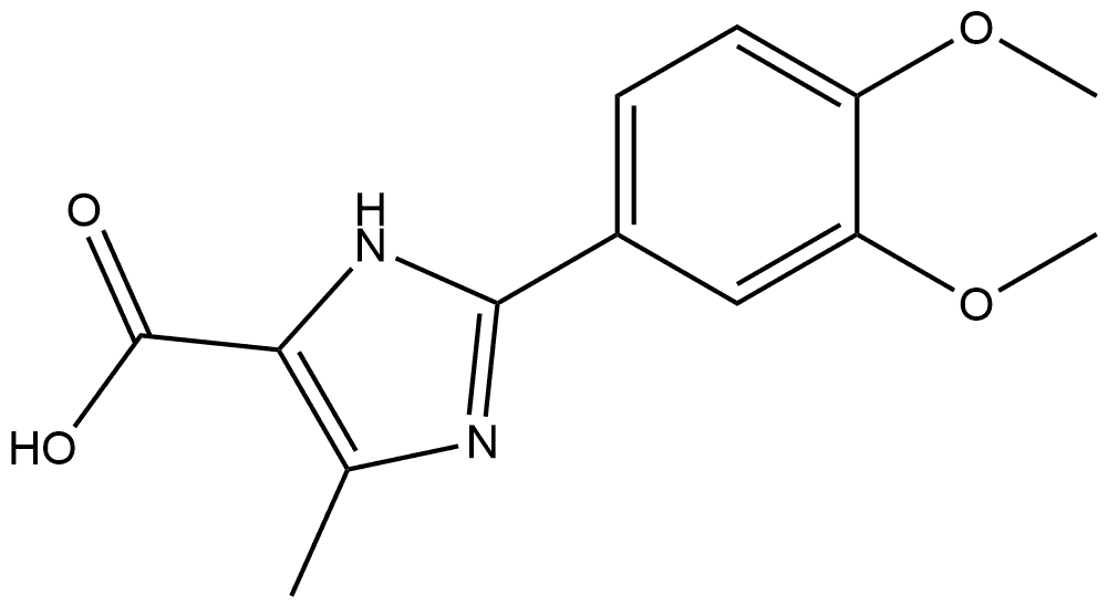 2-(3,4-二甲氧基苯基)-5-甲基-1H-咪唑-4-甲酸, 1157094-77-3, 结构式