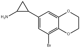 Cyclopropanamine, 2-(8-bromo-2,3-dihydro-1,4-benzodioxin-6-yl)- 化学構造式