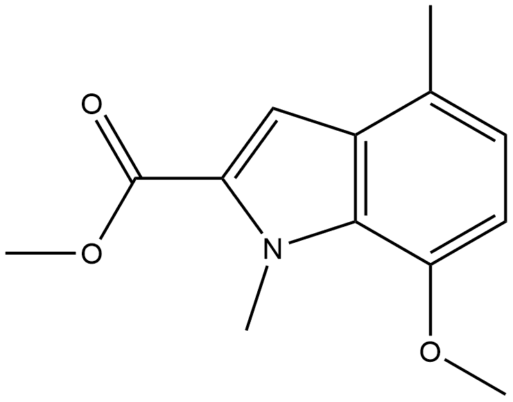 Methyl 7-Methoxy-1,4-dimethylindole-2-carboxylate Structure