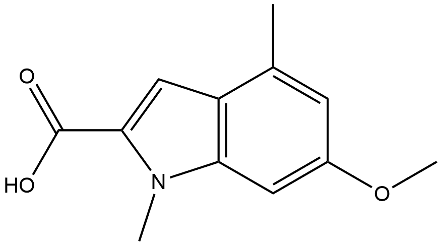 6-Methoxy-1,4-dimethylindole-2-carboxylic Acid 化学構造式