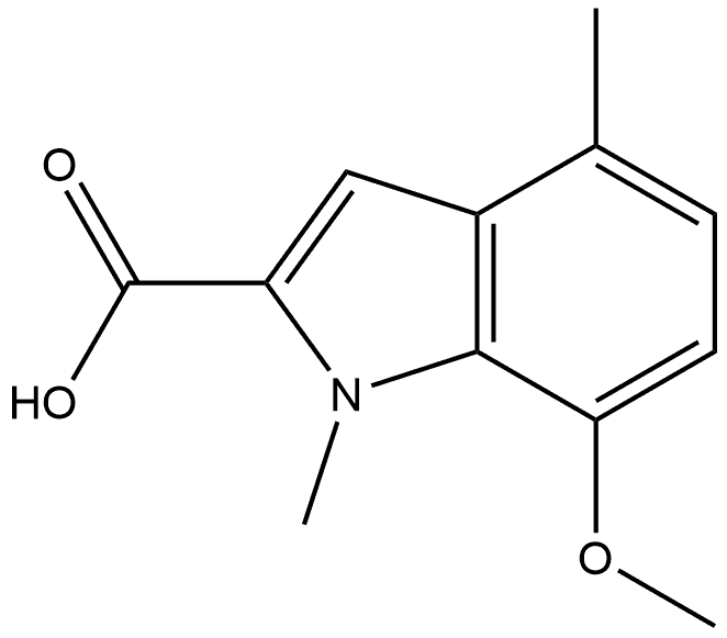 7-Methoxy-1,4-dimethylindole-2-carboxylic Acid Structure