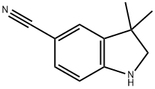 3,3-dimethyl-1,2-dihydroindole-5-carbonitrile Struktur