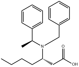 (S)-3-(benzyl((S)-1-phenylethyl)amino)heptanoic acid Structure