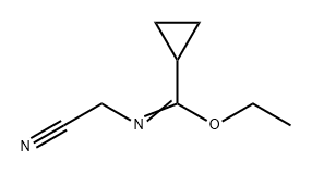 Cyclopropanecarboximidic acid, N-(cyanomethyl)-, ethyl ester 化学構造式
