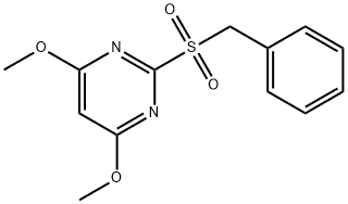 Pyrimidine, 4,6-dimethoxy-2-[(phenylmethyl)sulfonyl]- Structure