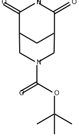 3,7-Diazabicyclo[3.3.1]nonane-3-carboxylic acid, 6,8-dioxo-, 1,1-dimethylethyl ester 化学構造式