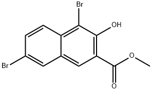 Methyl 4,7-dibromo-3-hydroxy-naphthalene-2-carboxylate Struktur