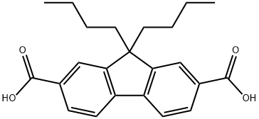 9H-Fluorene-2,7-dicarboxylic acid, 9,9-dibutyl- Struktur